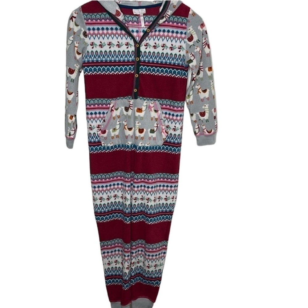 435 by Matilda Jane Llamaste Fleece Pajama Romper Kids Size 12 BLEMISH